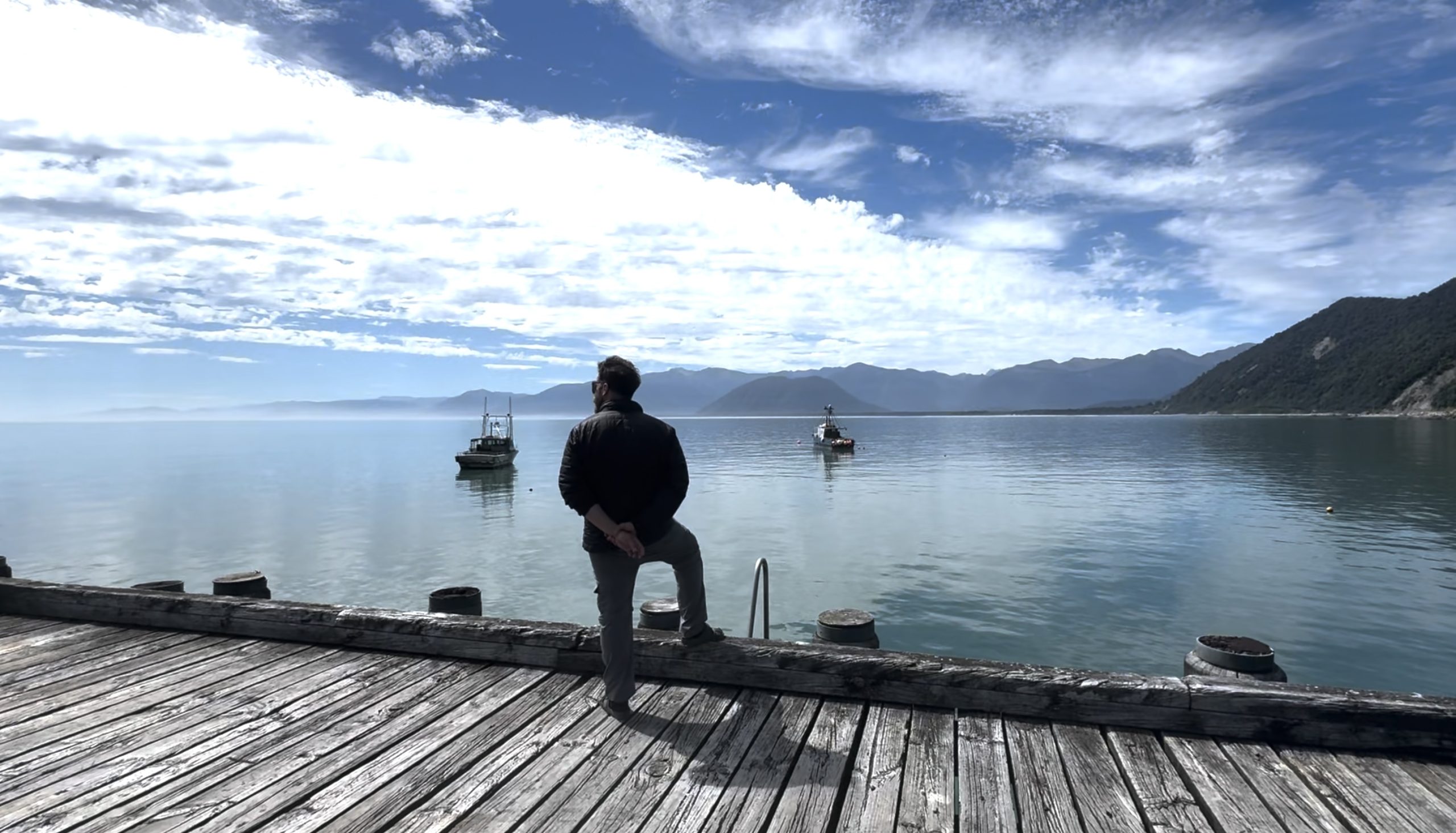 Freedom camping in Jackson Bay, New Zealand